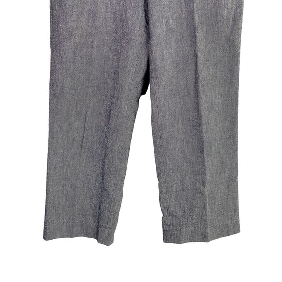 J.Crew Cropped Chambray Straight Leg High Rise Cotton Trouser 4 Blue Grey #3907 - Picture 3 of 15